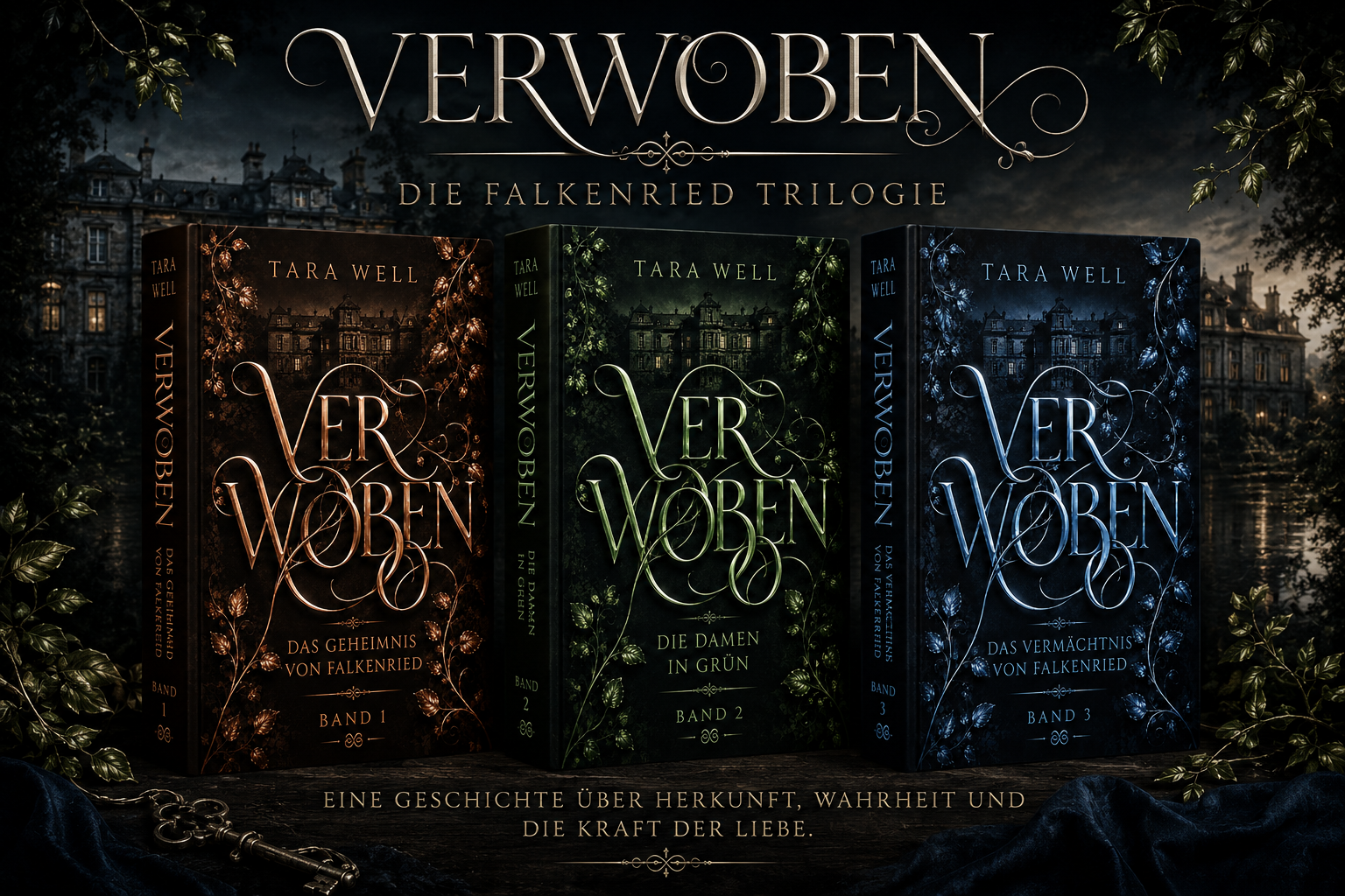 Verwoben, Die Falkenried Trilogie, Bände 1 bis 3
